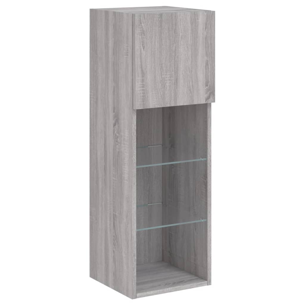 Unités murales TV avec LED 4 pcs gris sonoma bois d'ingénierie - XIOS