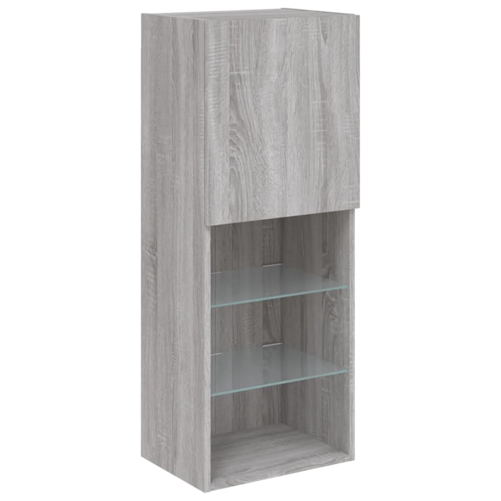 Unités murales TV avec LED 4 pcs gris sonoma bois d'ingénierie - XIOS