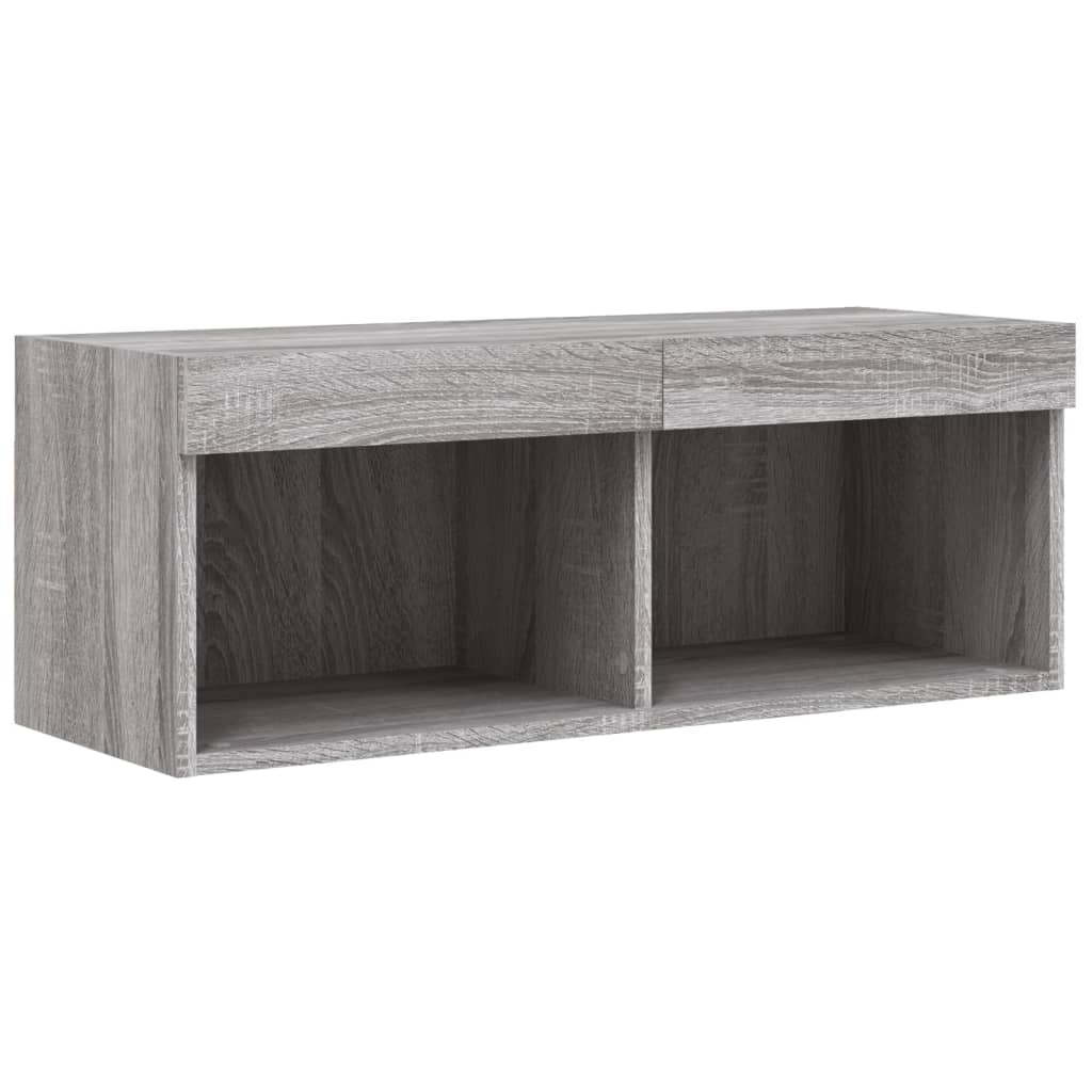 Unités murales TV avec LED 4 pcs gris sonoma bois d'ingénierie - XIOS