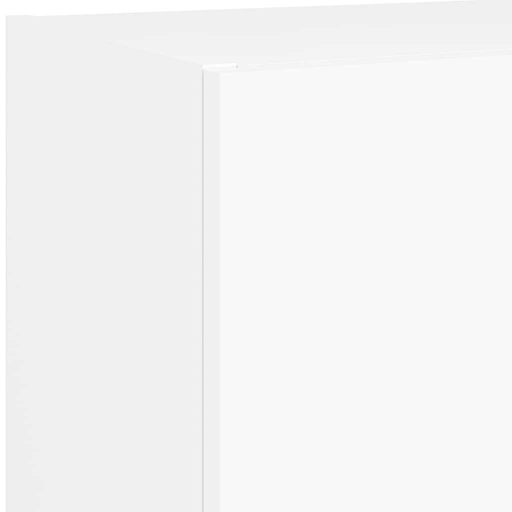 Unités murales TV avec LED 4 pcs blanc bois d'ingénierie