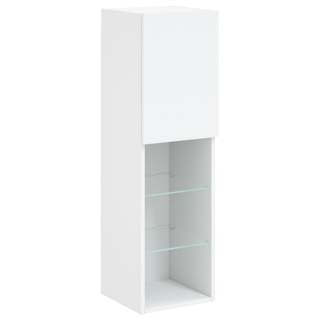 Unités murales TV avec LED 4 pcs blanc bois d'ingénierie - XIOS
