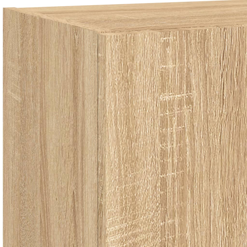 Unités murales TV avec LED 4 pcs chêne sonoma bois d'ingénierie