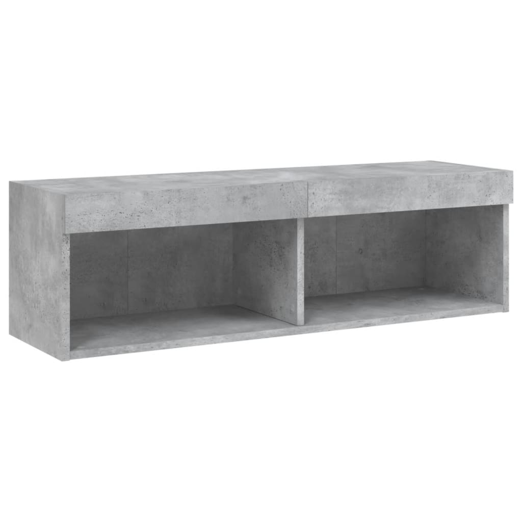 Unités murales TV avec LED 5 pcs gris béton bois d'ingénierie - XIOS