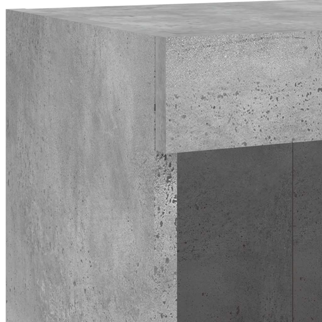 Unités murales TV avec LED 5 pcs gris béton bois d'ingénierie - XIOS