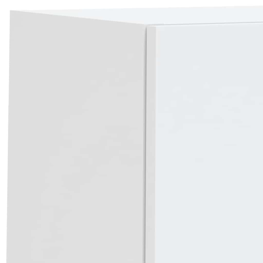 Unités murales TV avec LED 6 pcs blanc bois d'ingénierie