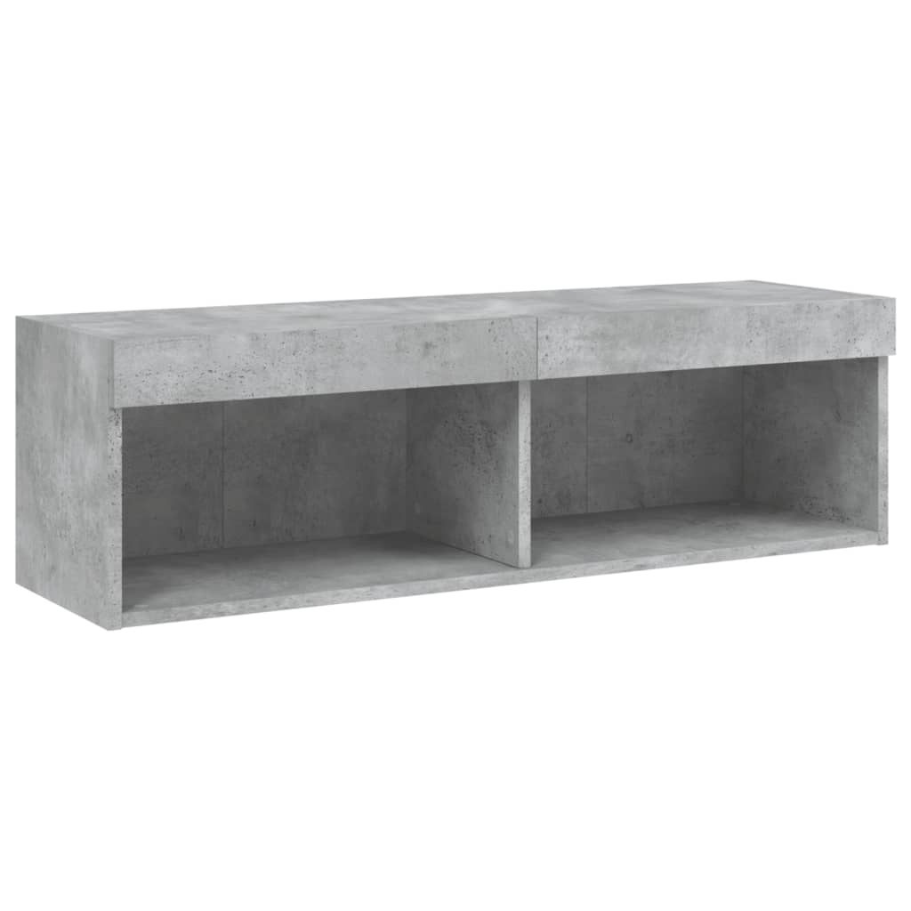 Unités murales TV avec LED 6 pcs gris béton bois d'ingénierie - XIOS