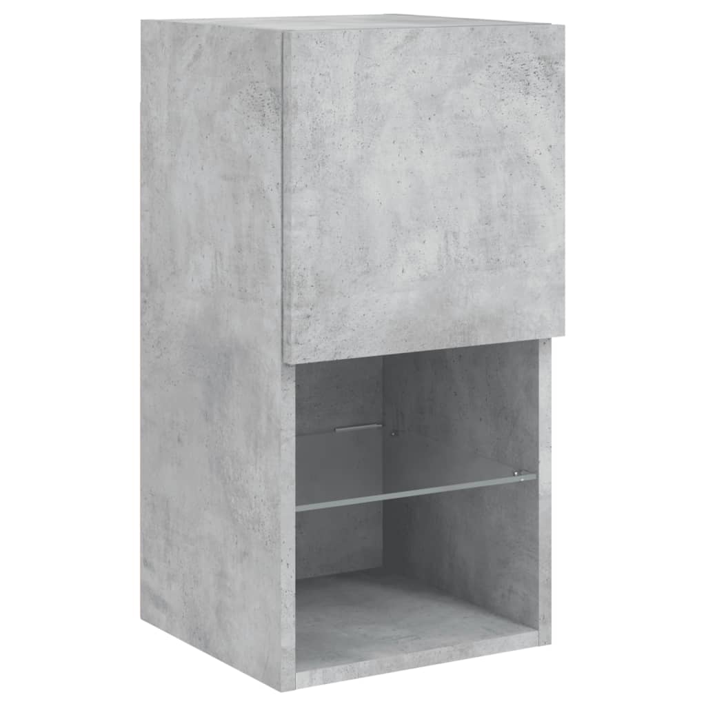 Unités murales TV avec LED 6 pcs gris béton bois d'ingénierie - XIOS