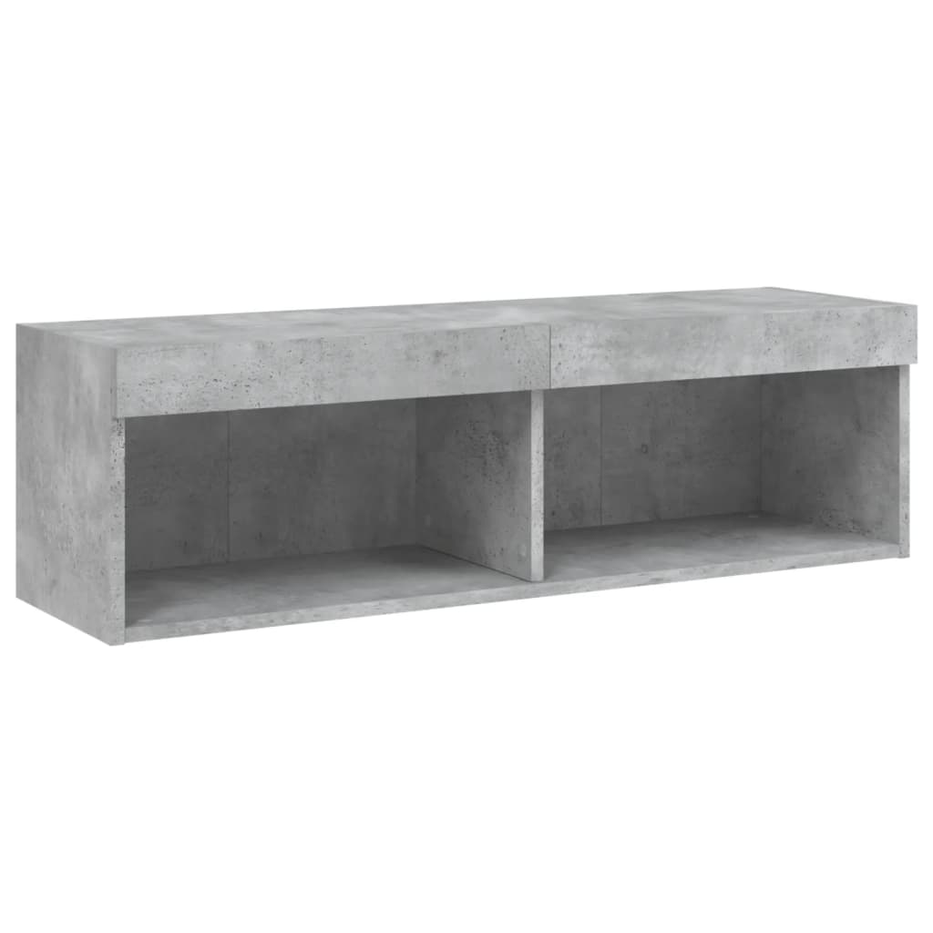 Unités murales TV avec LED 6 pcs gris béton bois d'ingénierie - XIOS