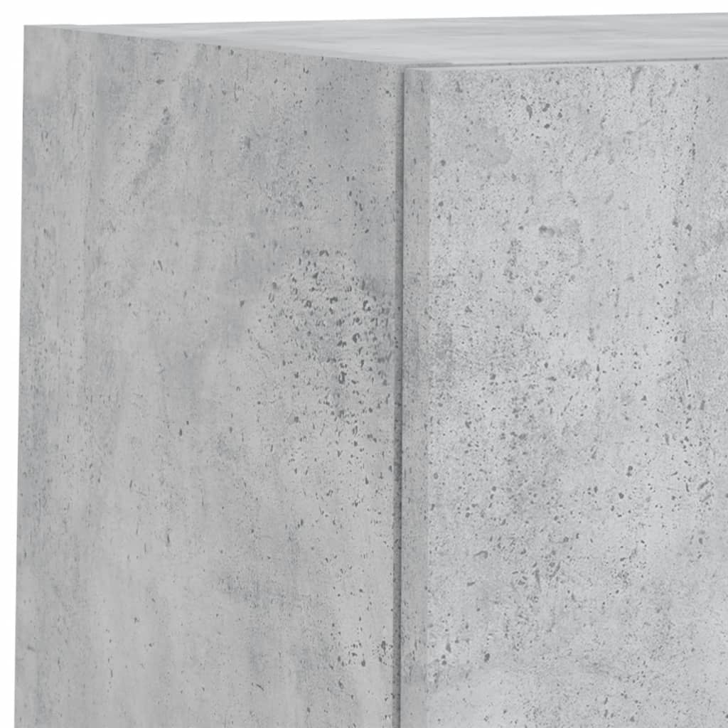 Unités murales TV avec LED 6 pcs gris béton bois d'ingénierie