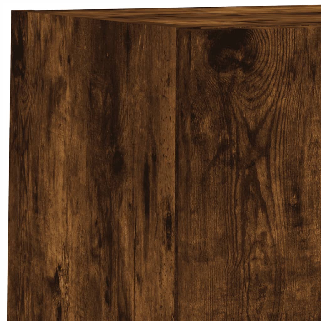 Unités murales TV avec LED 6 pcs chêne fumé bois d'ingénierie - XIOS