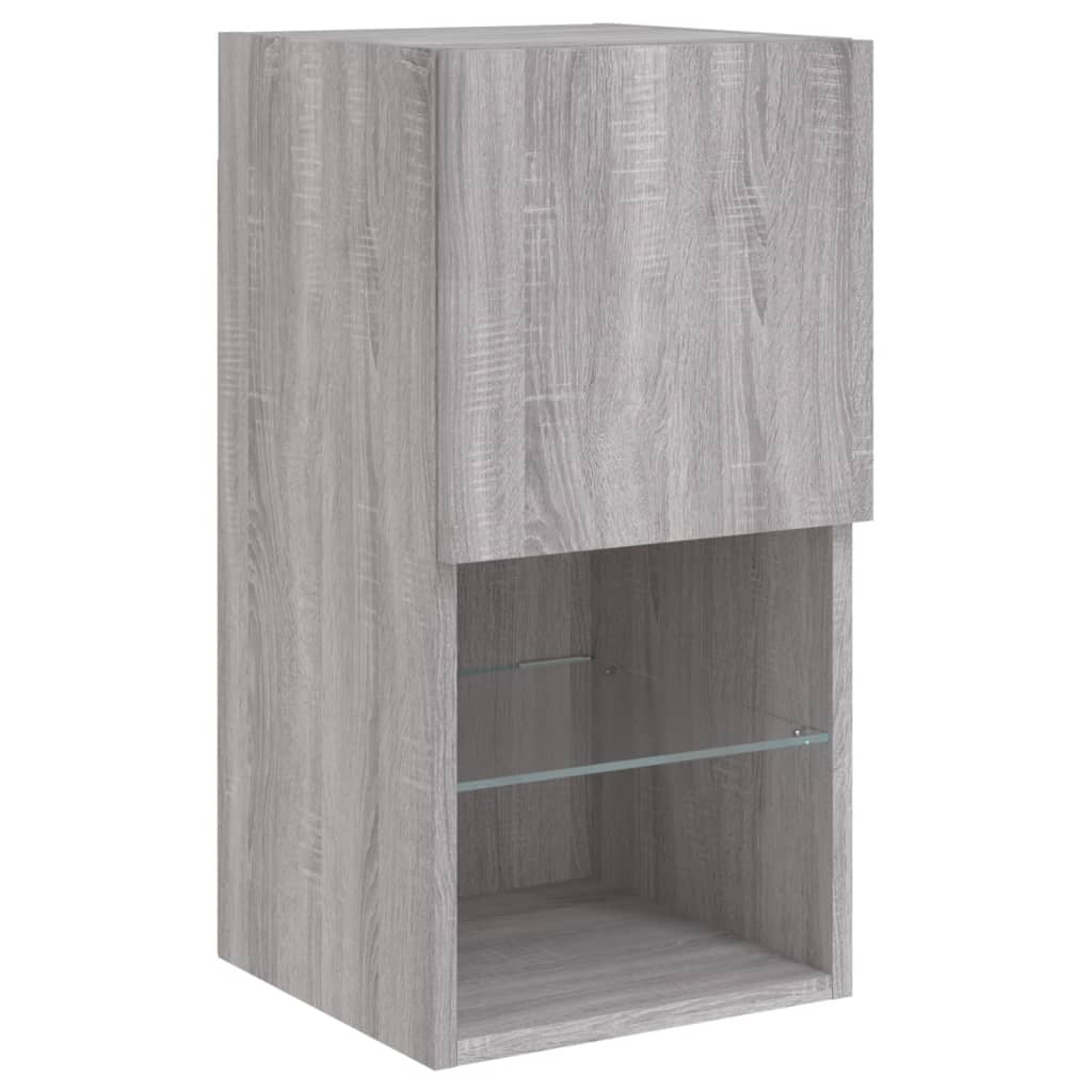 Unités murales TV avec LED 6 pcs gris sonoma bois d'ingénierie