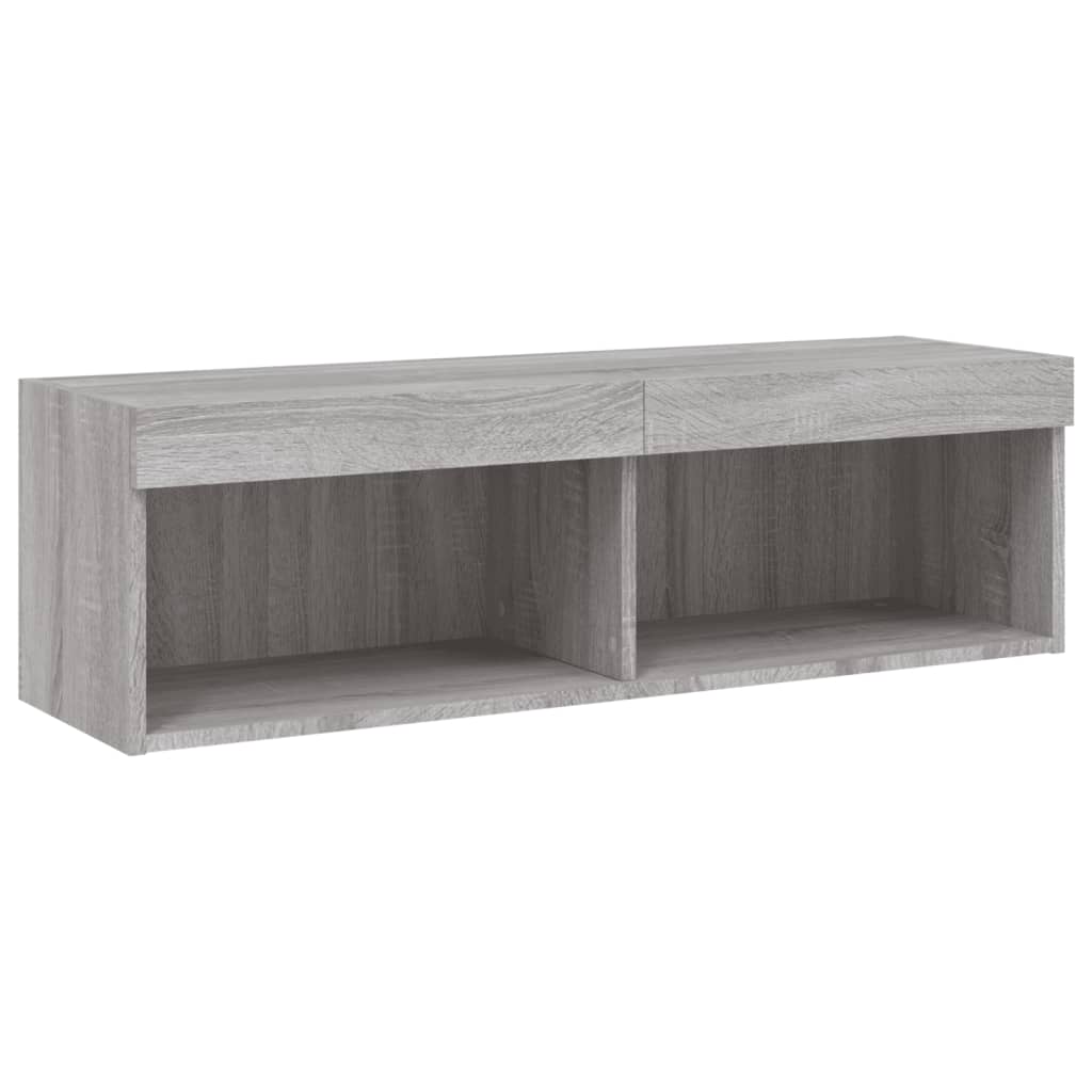 Unités murales TV avec LED 6 pcs gris sonoma bois d'ingénierie - XIOS