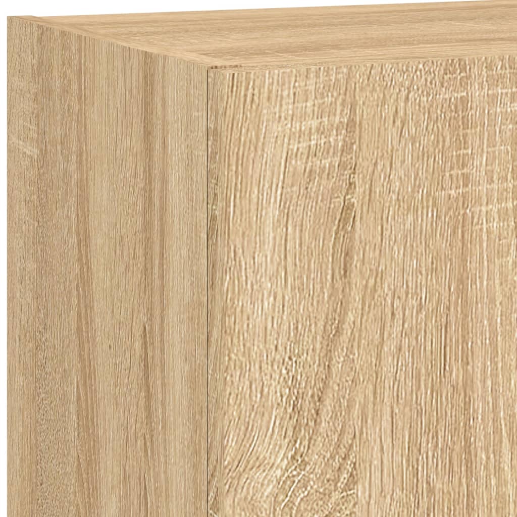 Unités murales TV avec LED 5 pcs chêne sonoma bois d'ingénierie - XIOS