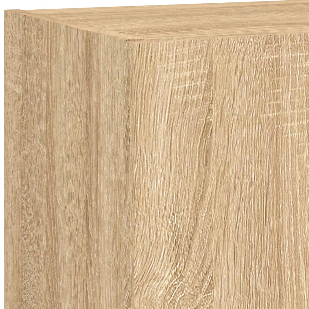 Unités murales TV avec LED 5 pcs chêne sonoma bois d'ingénierie - XIOS