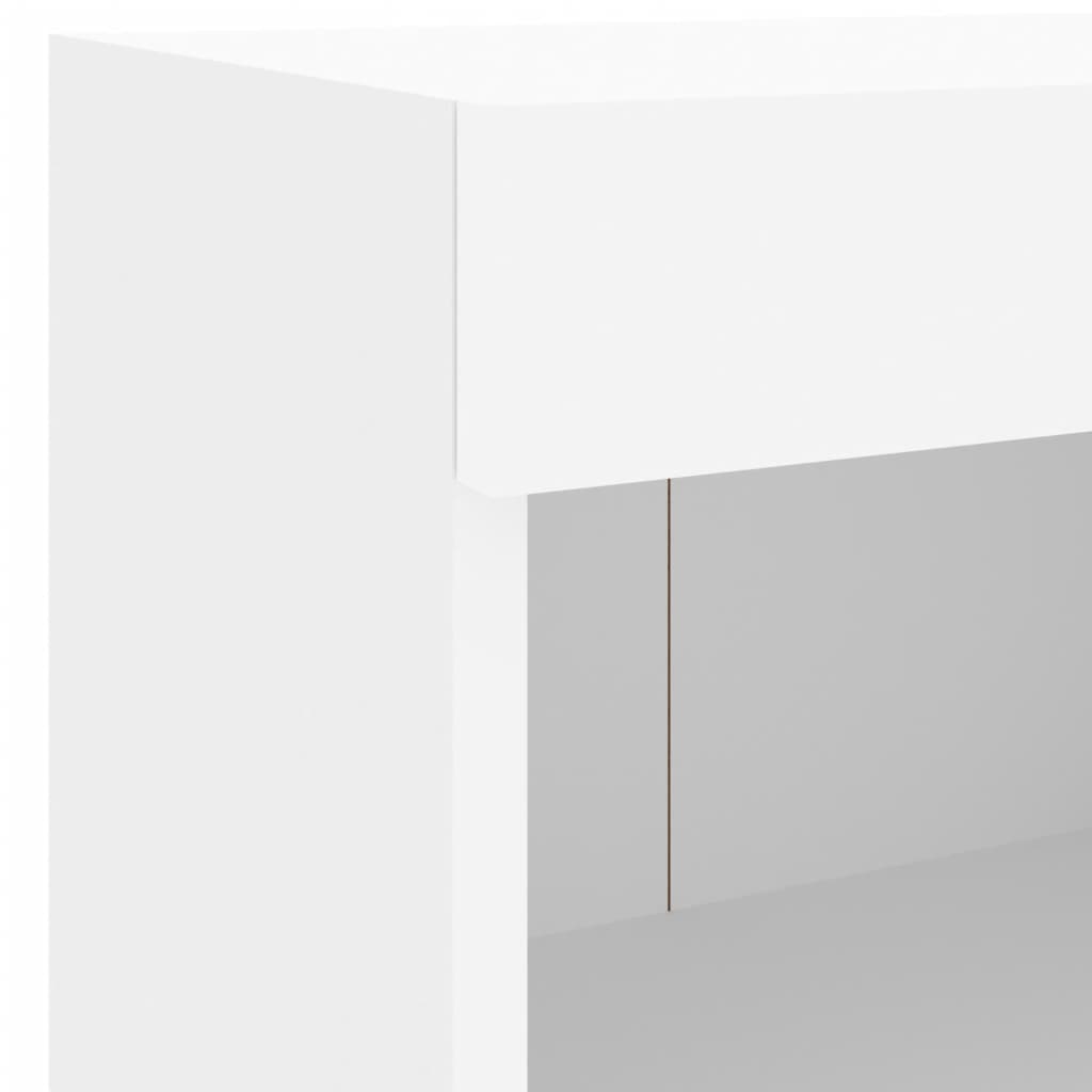 Ensemble de meubles TV muraux 7 pcs avec lumières LED blanc