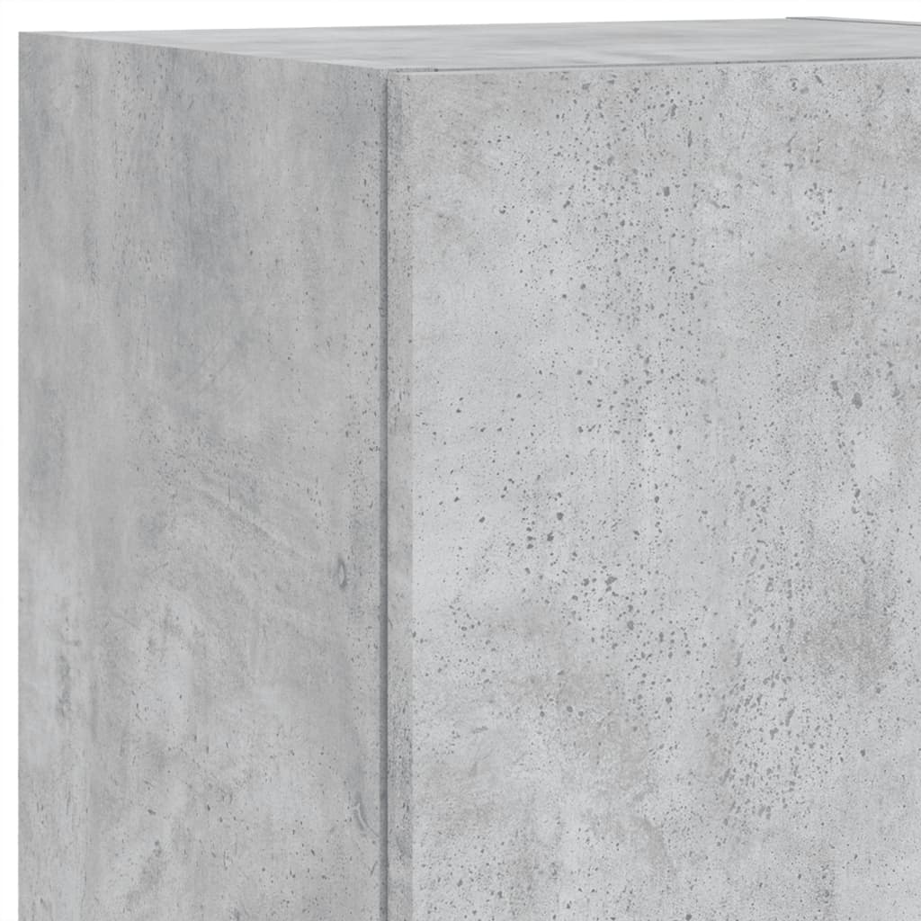 Ensemble de meubles TV muraux 8 pcs et lumières LED gris béton