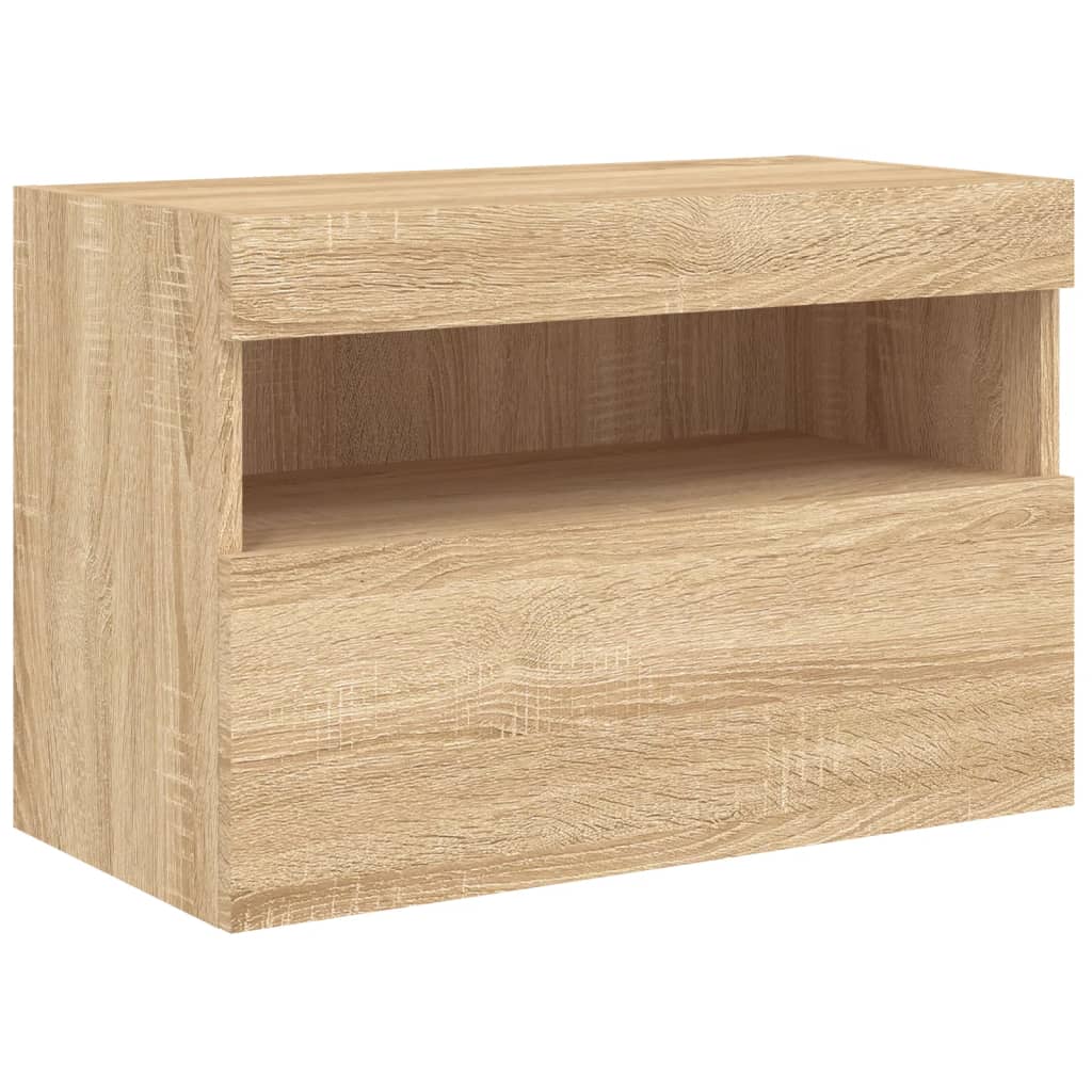 Ensemble de meubles TV muraux 7pcs et lumières LED chêne sonoma - XIOS