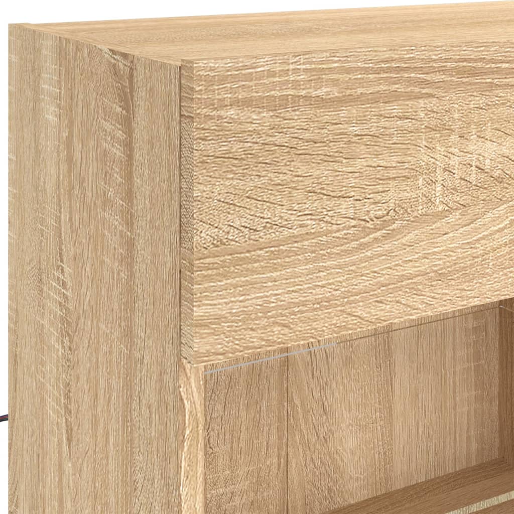 Ensemble de meubles TV muraux 6pcs et lumières LED chêne sonoma