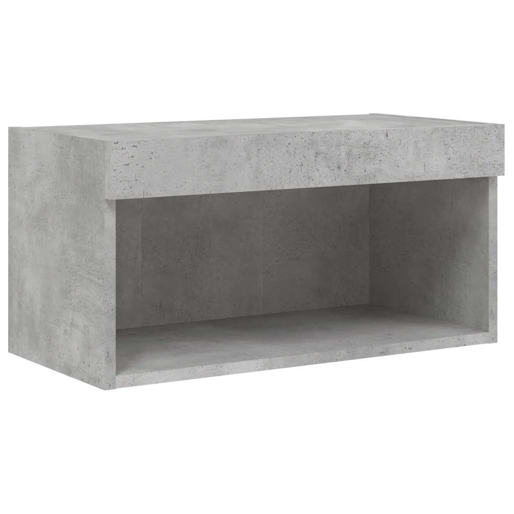 Ensemble de meubles TV muraux 6pcs et lumières LED gris béton