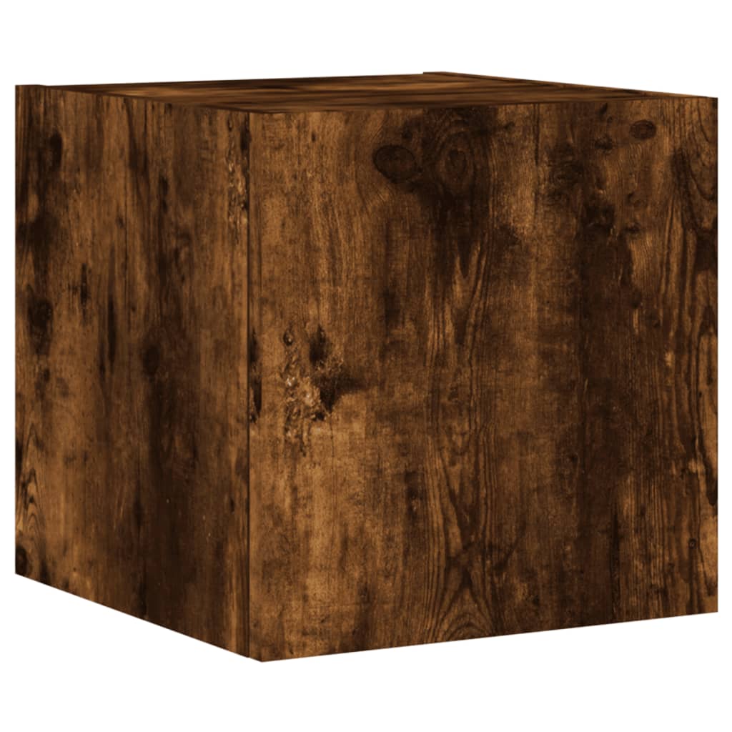 Unités murales TV avec LED 4 pcs chêne fumé bois d'ingénierie - XIOS