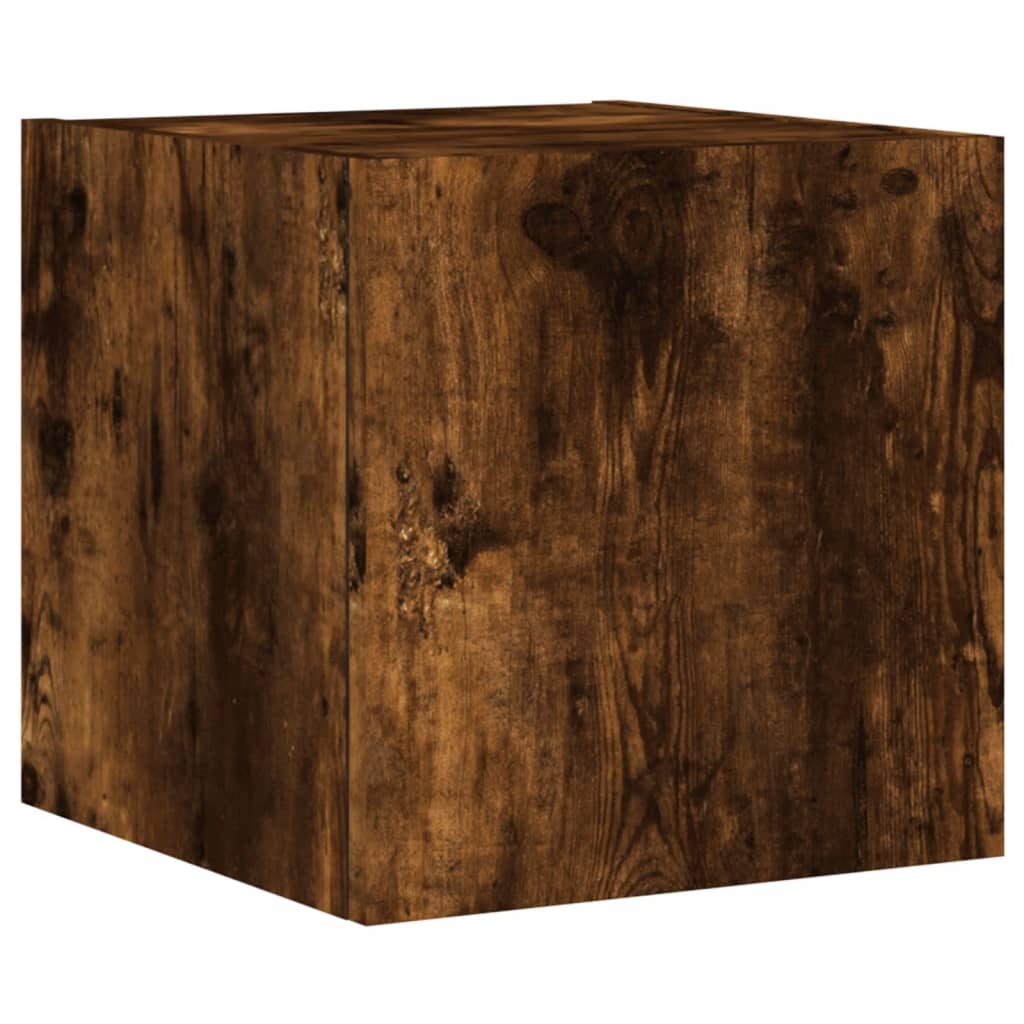 Unités murales TV avec LED 5 pcs chêne fumé bois d'ingénierie - XIOS