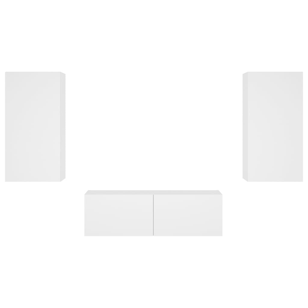 Meuble TV muraux 3 pcs avec lumières LED blanc - XIOS