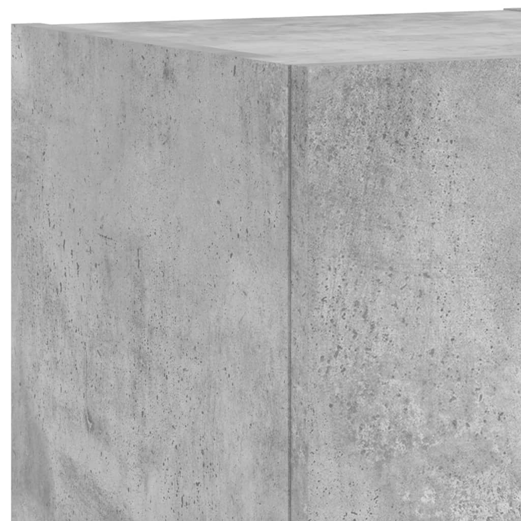 Meuble TV muraux 3 pcs avec lumières LED gris béton - XIOS