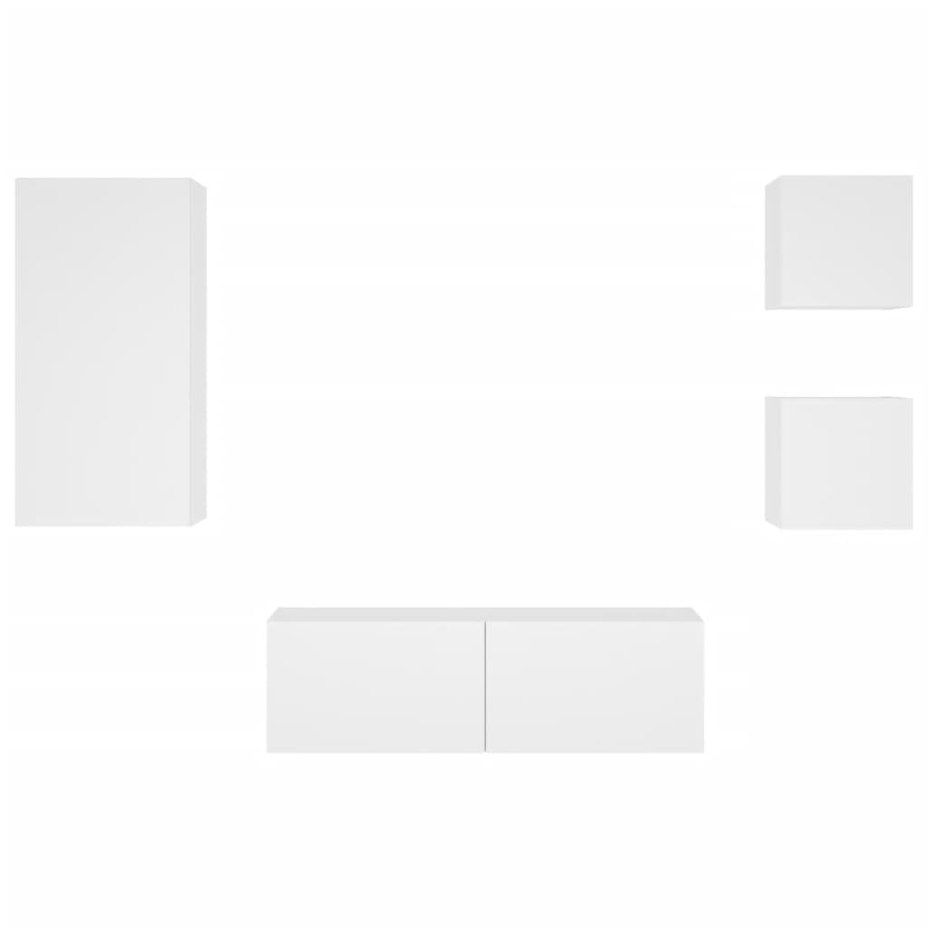 Meuble TV muraux 4 pcs avec lumières LED blanc - XIOS