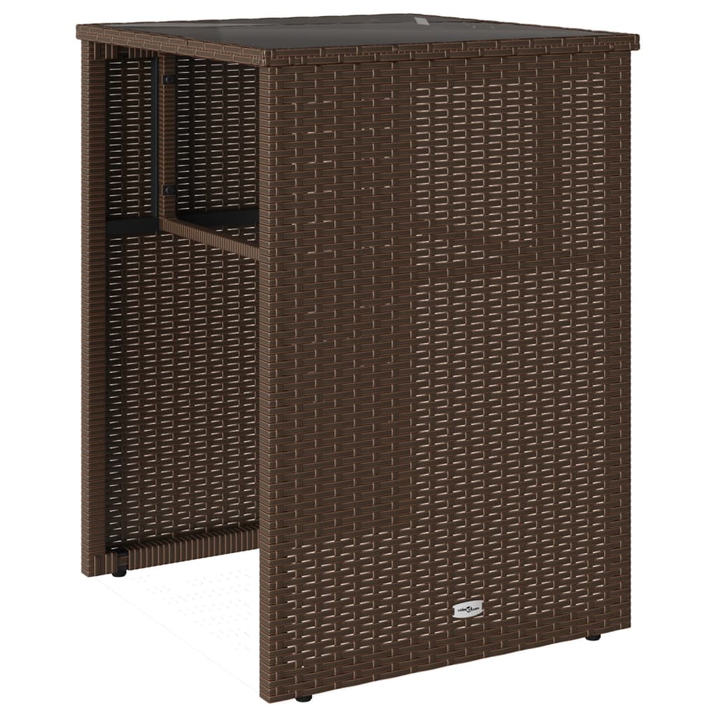 Ensemble de bistro 3 pcs avec coussins marron résine tressée - XIOS