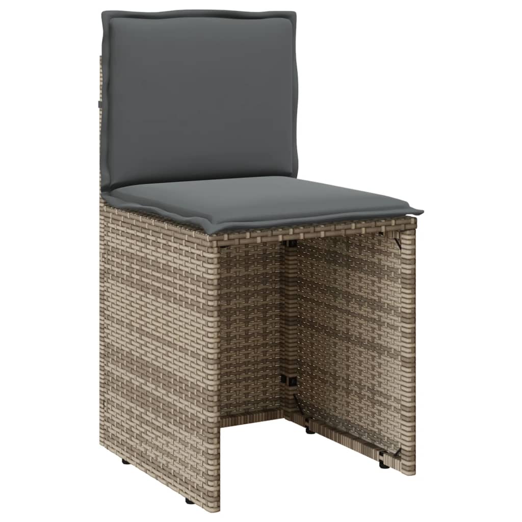 Ensemble de bistro 3 pcs avec coussins beige résine tressée - XIOS
