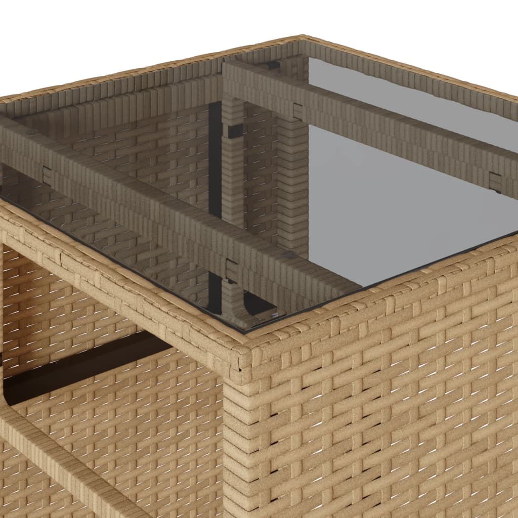 Ensemble de bistro 3 pcs avec coussins beige résine tressée - XIOS