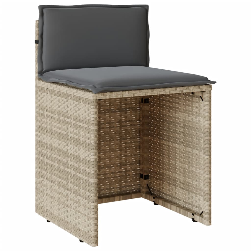 Ensemble de bistro 3 pcs et coussins gris clair résine tressée - XIOS
