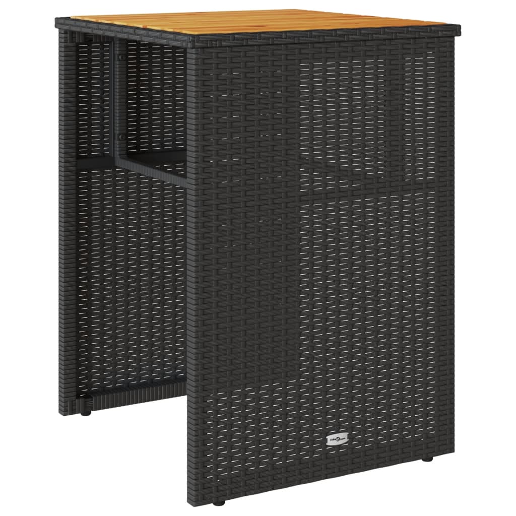 Ensemble de bistro 3 pcs avec coussins noir résine tressée - XIOS