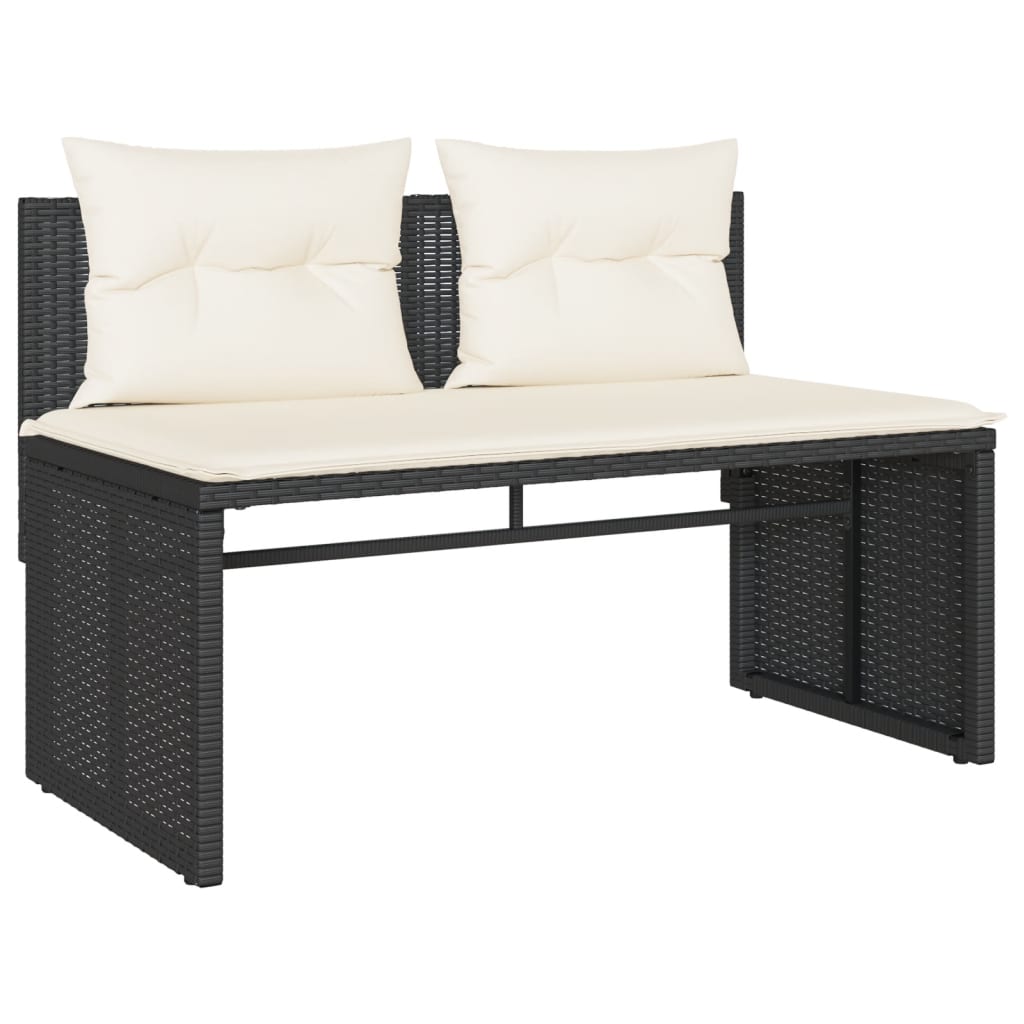 Salon de jardin 4 pcs avec coussins noir résine tressée - XIOS