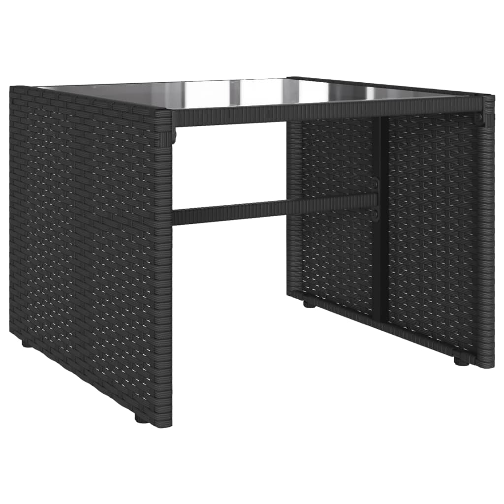 Salon de jardin 4 pcs avec coussins noir résine tressée - XIOS