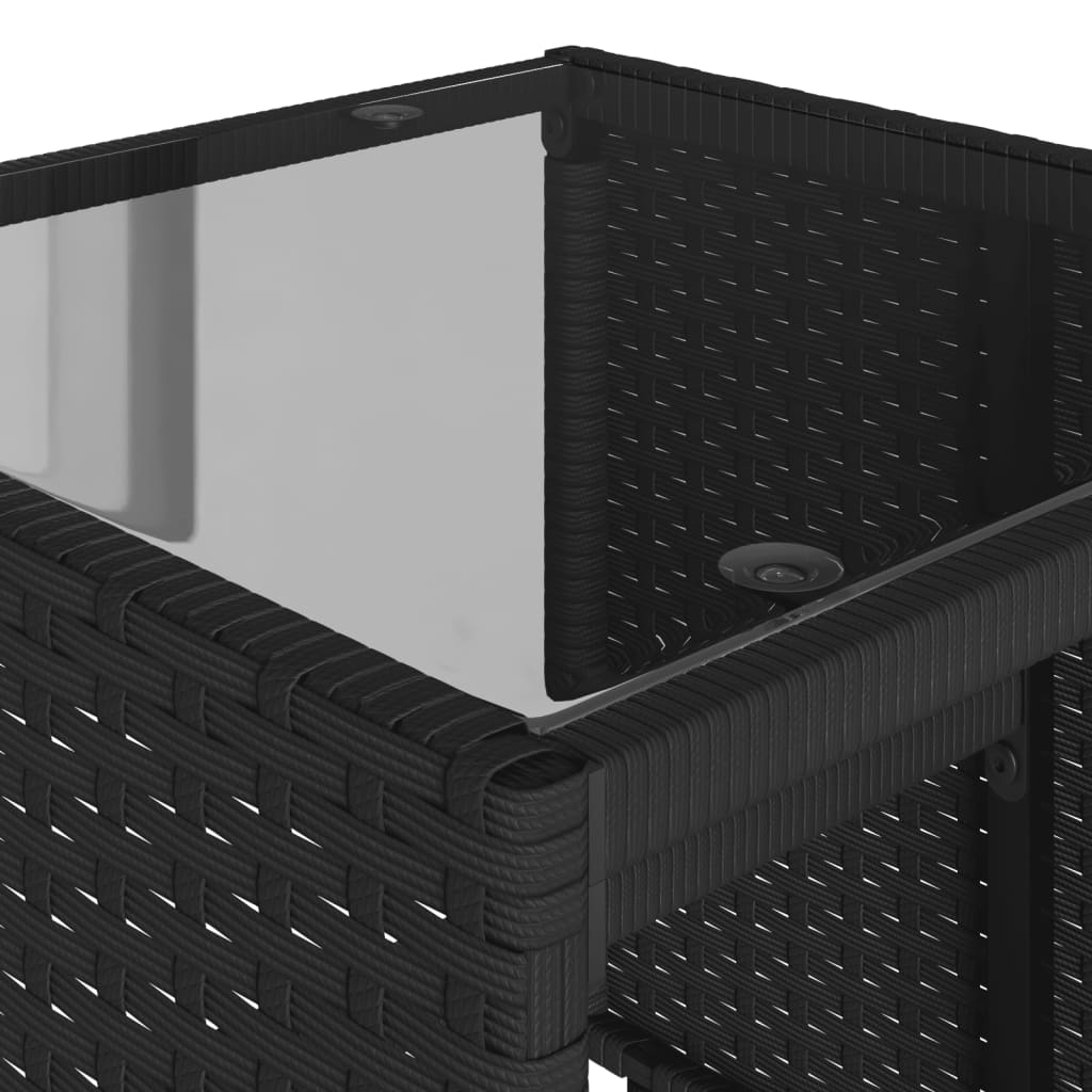 Salon de jardin 4 pcs avec coussins noir résine tressée - XIOS