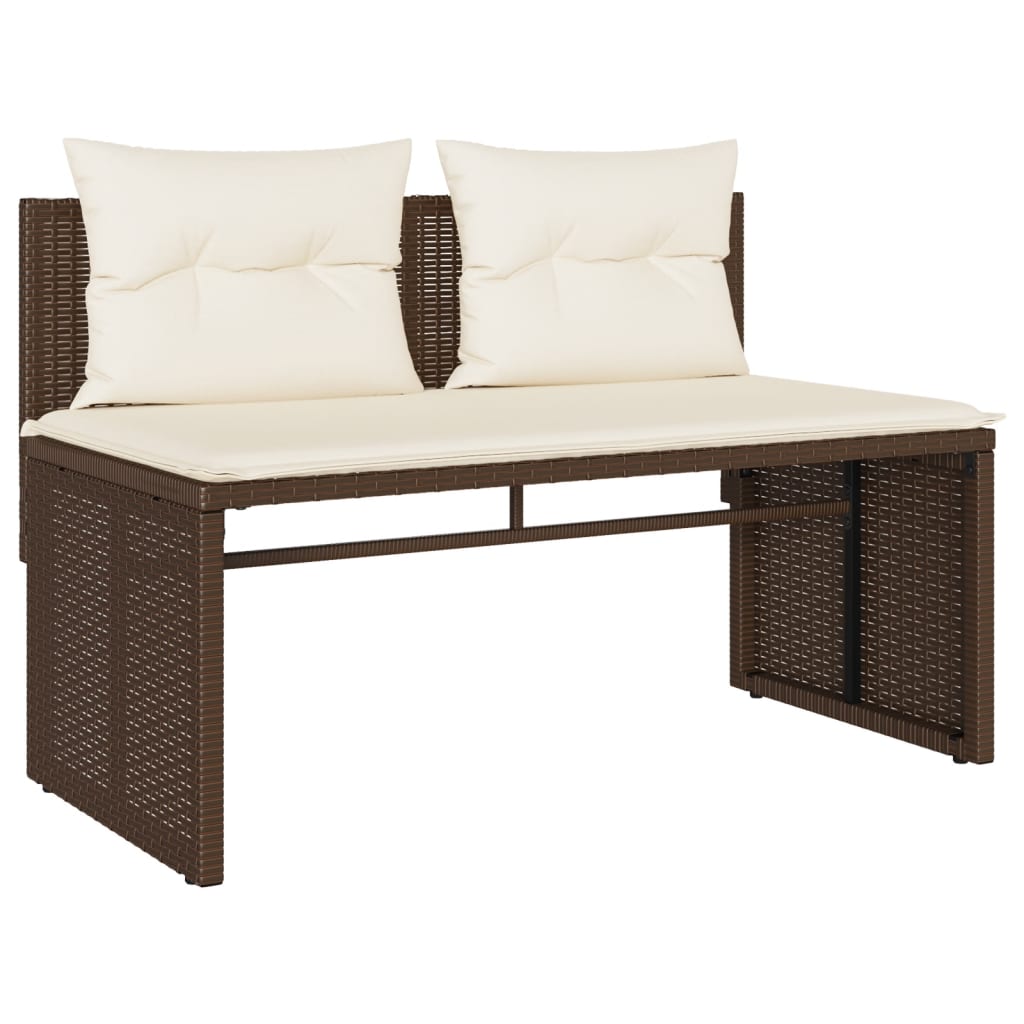 Salon de jardin 4 pcs avec coussins marron résine tressée - XIOS