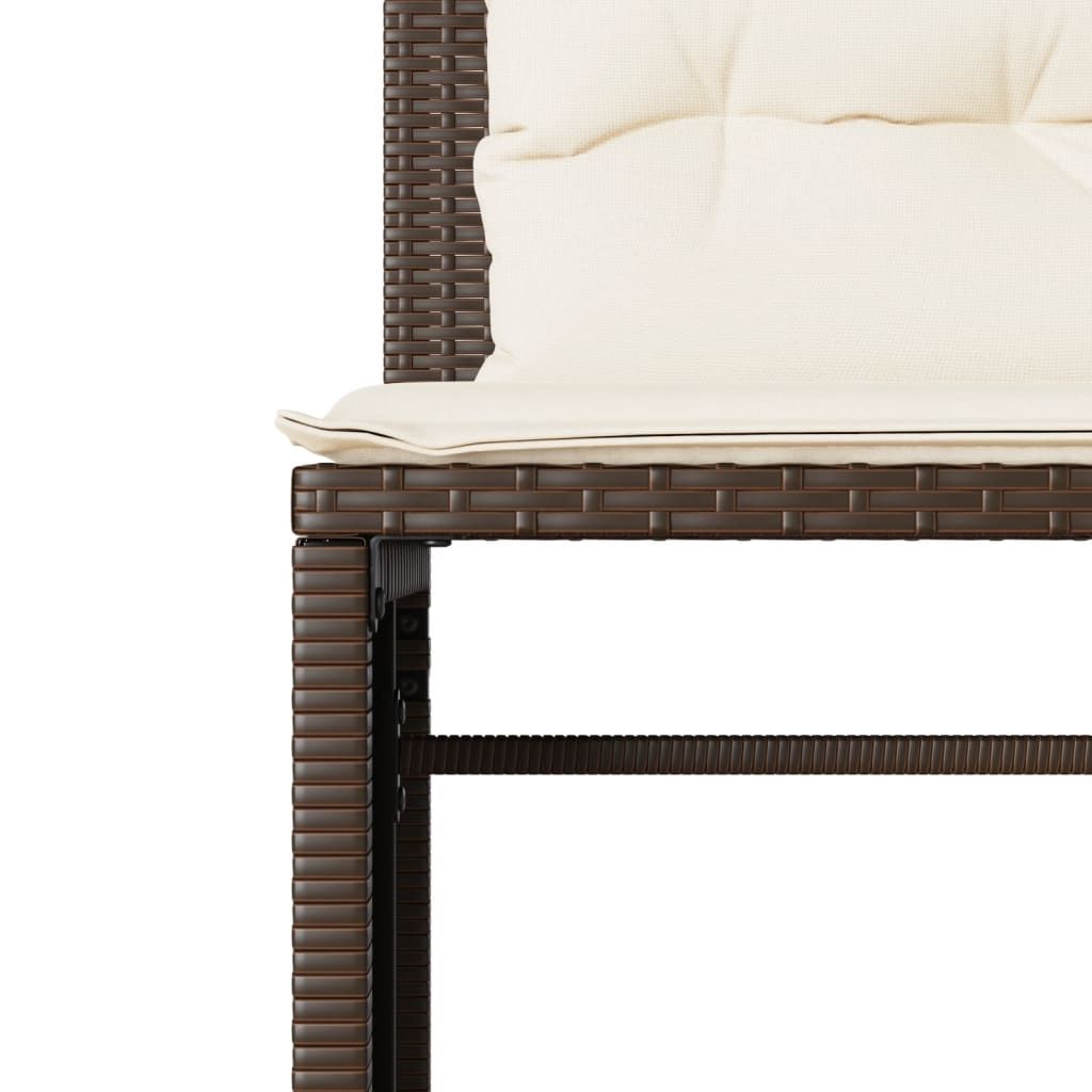 Salon de jardin 4 pcs avec coussins marron résine tressée - XIOS