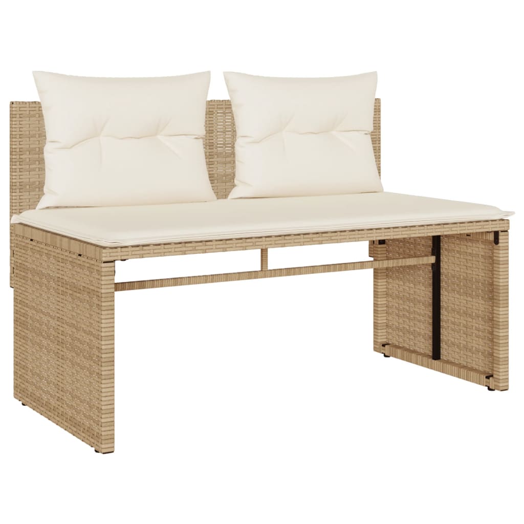 Salon de jardin avec coussins 4 pcs beige résine tressée - XIOS