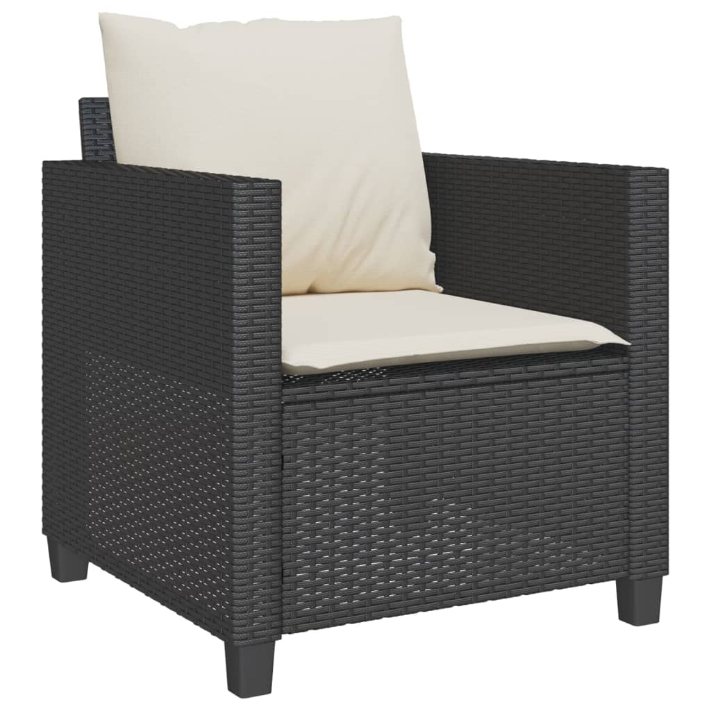 Ensemble de bistro 3 pcs avec coussins noir résine tressée - XIOS