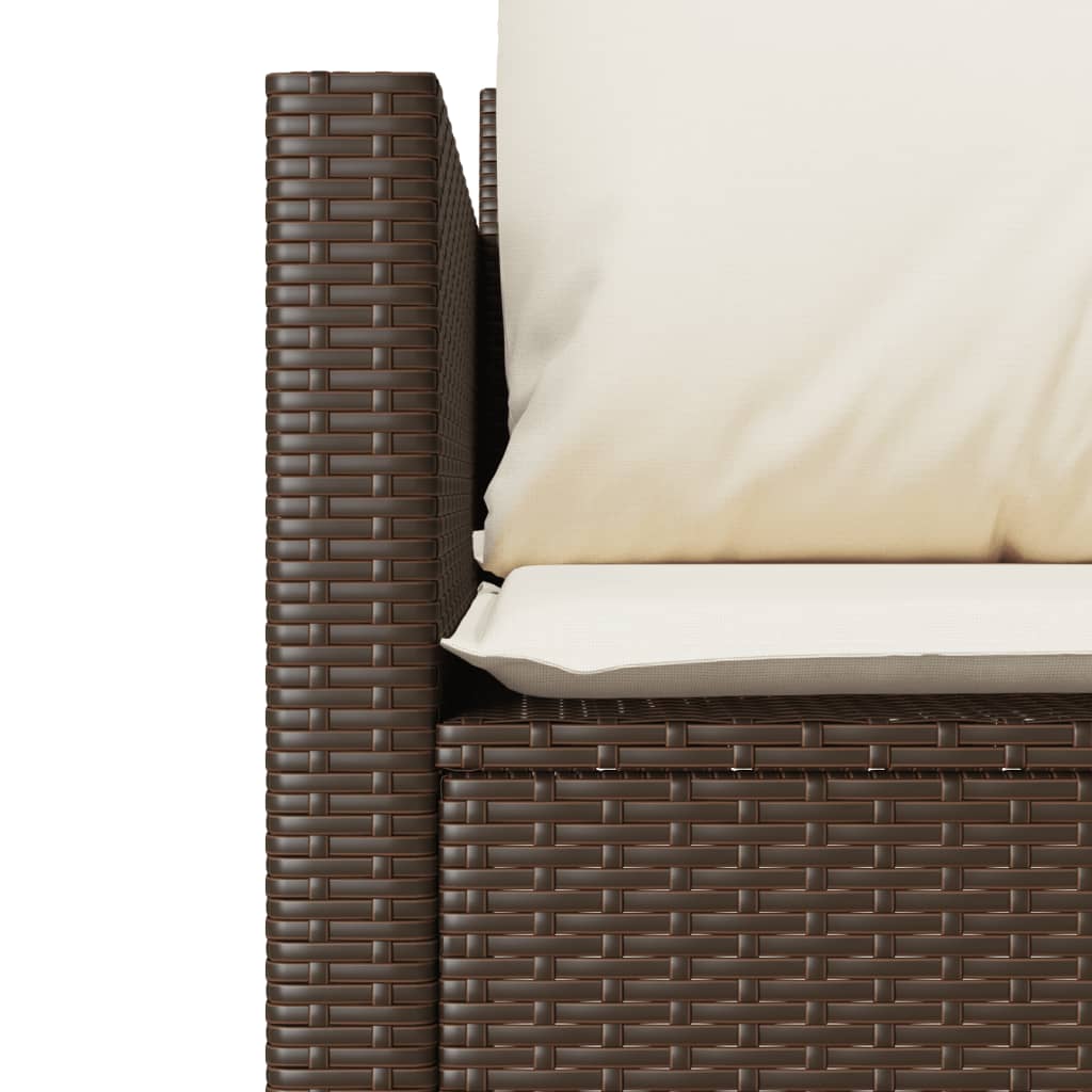 Ensemble de bistro 3 pcs avec coussins marron résine tressée - XIOS