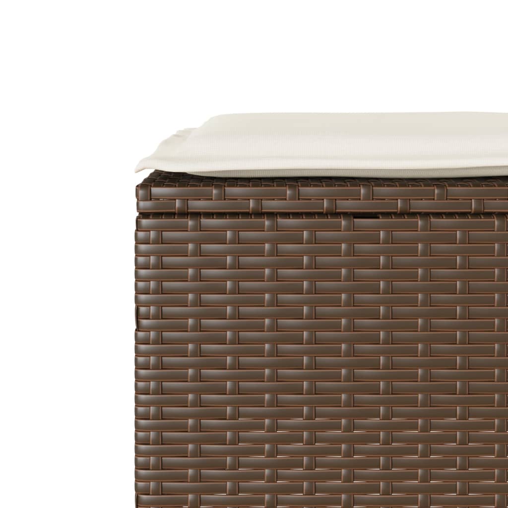 Ensemble de bistro 3 pcs avec coussins marron résine tressée - XIOS