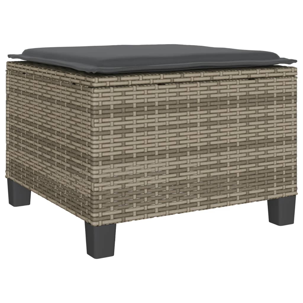 Ensemble de bistro 3 pcs avec coussins gris résine tressée - XIOS
