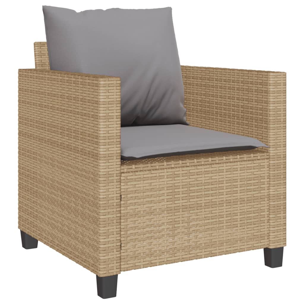 Ensemble de bistro 3 pcs avec coussins beige résine tressée - XIOS