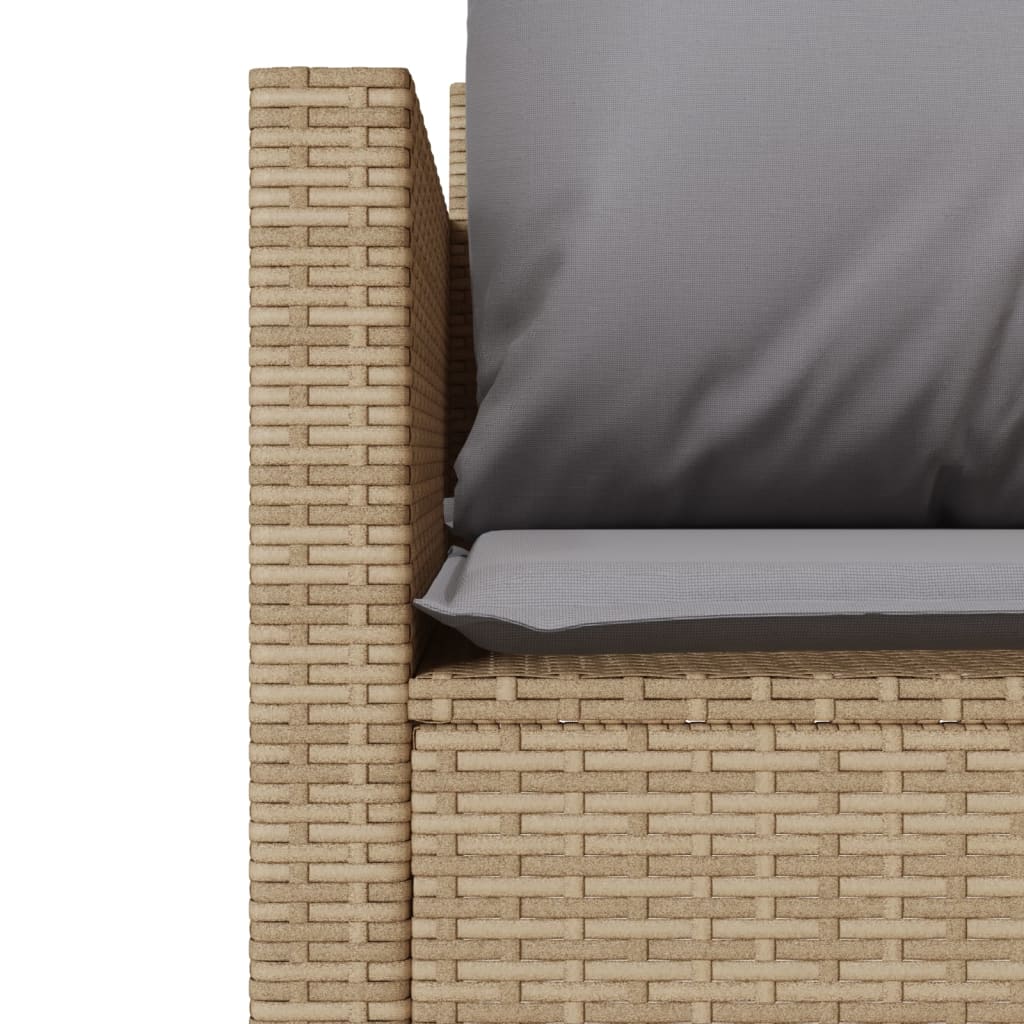 Ensemble de bistro 3 pcs avec coussins beige résine tressée - XIOS