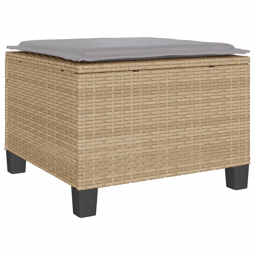 Ensemble de bistro 3 pcs avec coussins beige résine tressée - XIOS