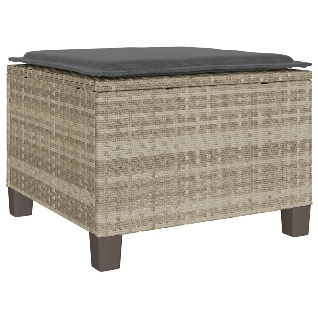 Ensemble de bistro 3 pcs et coussins gris clair résine tressée - XIOS