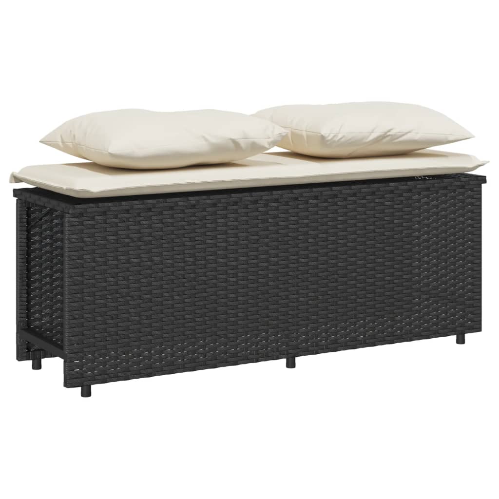 Ensemble à manger de jardin avec coussins 3 pcs Noir - XIOS