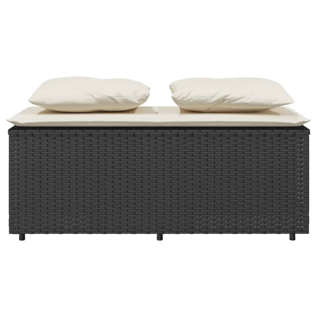 Ensemble à manger de jardin avec coussins 3 pcs Noir - XIOS