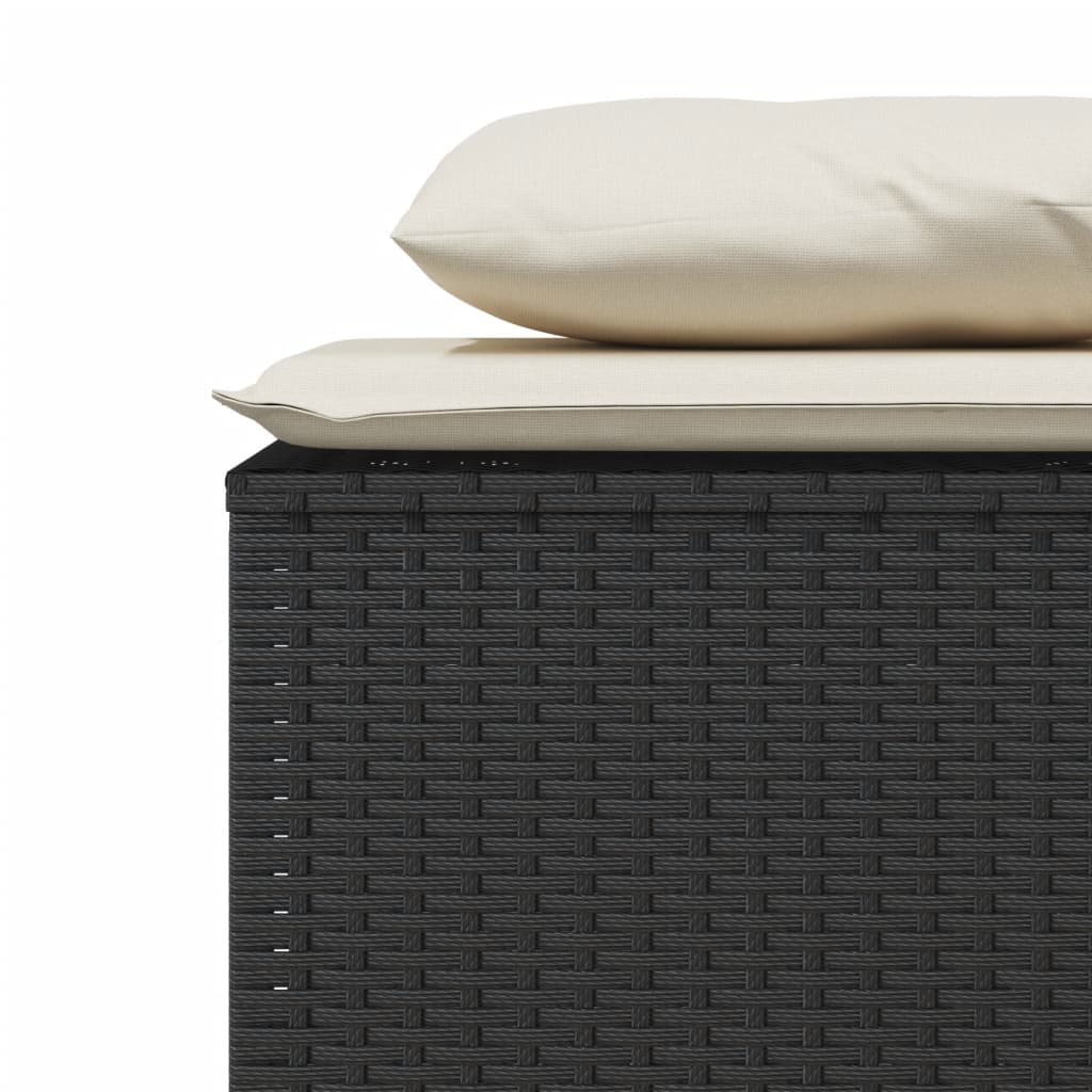 Ensemble à manger de jardin avec coussins 3 pcs Noir - XIOS